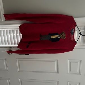 Red polo sweater